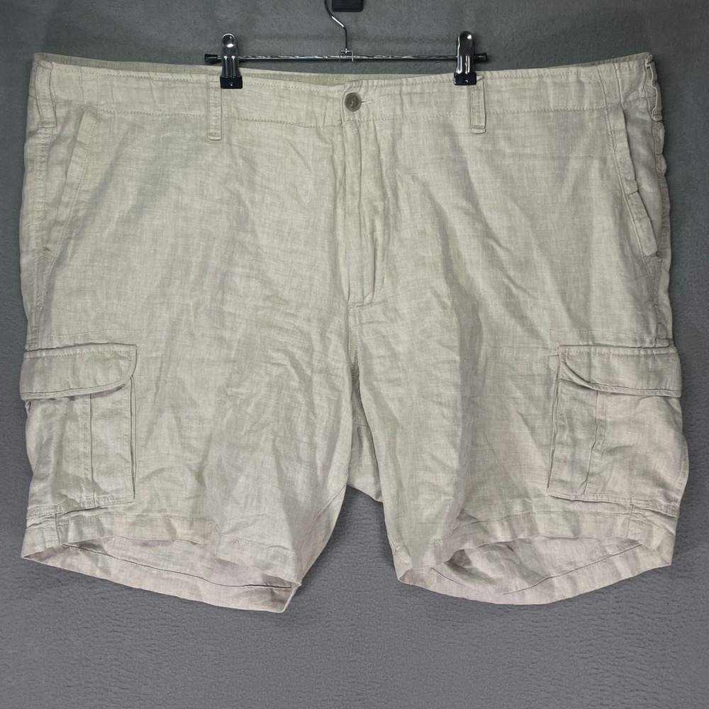 Claiborne Linen Blend Cargo Shorts‎ Mens Size 50 Beige Khaki Casual